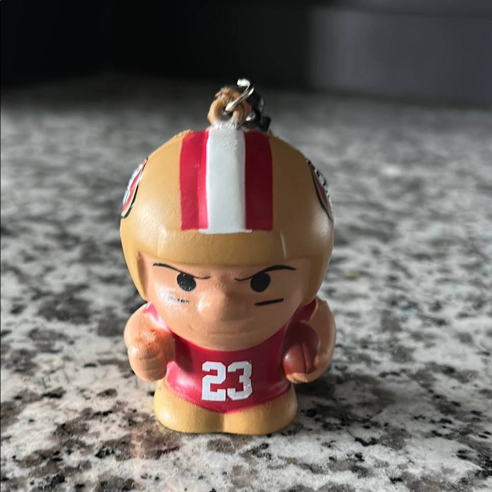 Red and Gold Football Keychain - 49ers